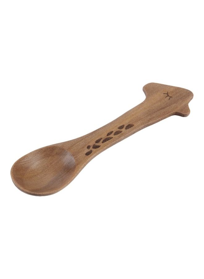 Wood Cute Cartoon Pattern Spoon Brown