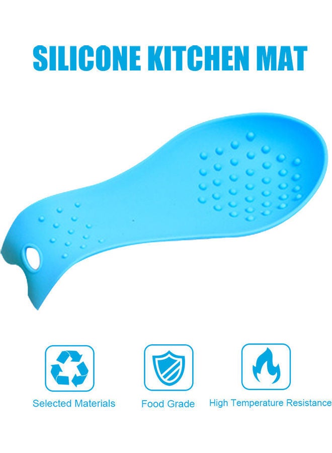 Silicone Soup Spoon Blue 24.00 x 3.00 10.00cm