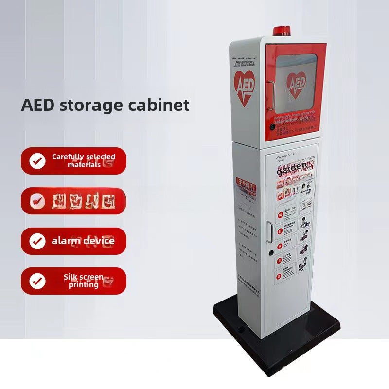 Universal AED Defibrillator Storage Cabinet green white