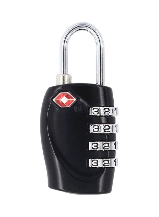 4-Digit Combination Steel Luggage Lock Black/Silver