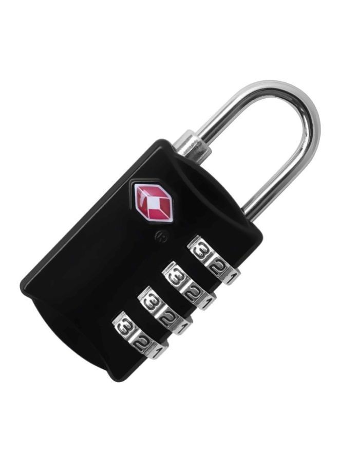 4-Digit Password Metal Luggage Lock Black/Silver/Red