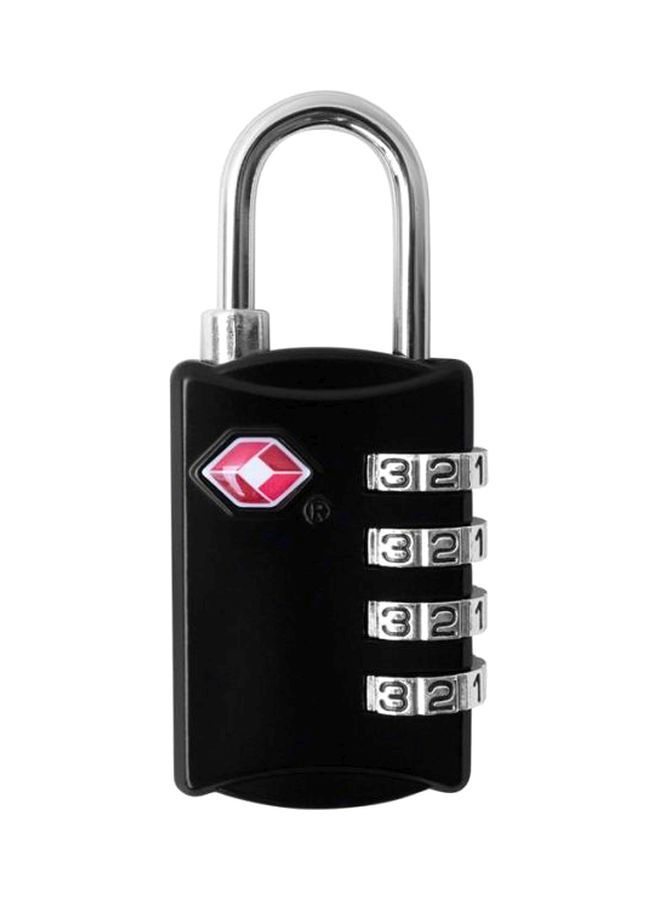 4-Digit Password Metal Luggage Lock Black/Silver/Red