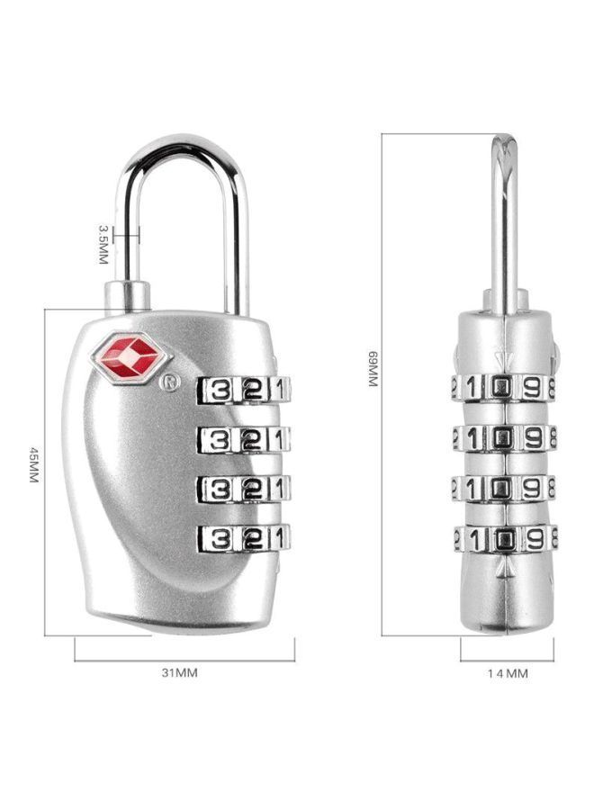 4-Digit Travel Luggage Combination Lock Silver
