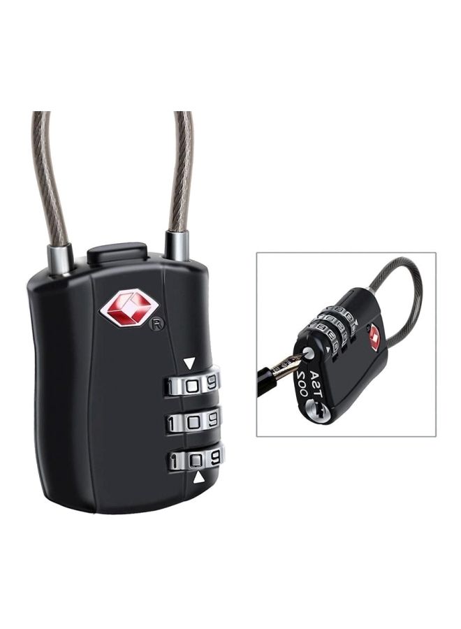 3-Digit Password Security Luggage Lock Black/Silver