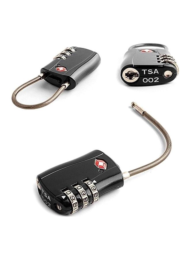 3-Digit Password Security Luggage Lock Black/Silver