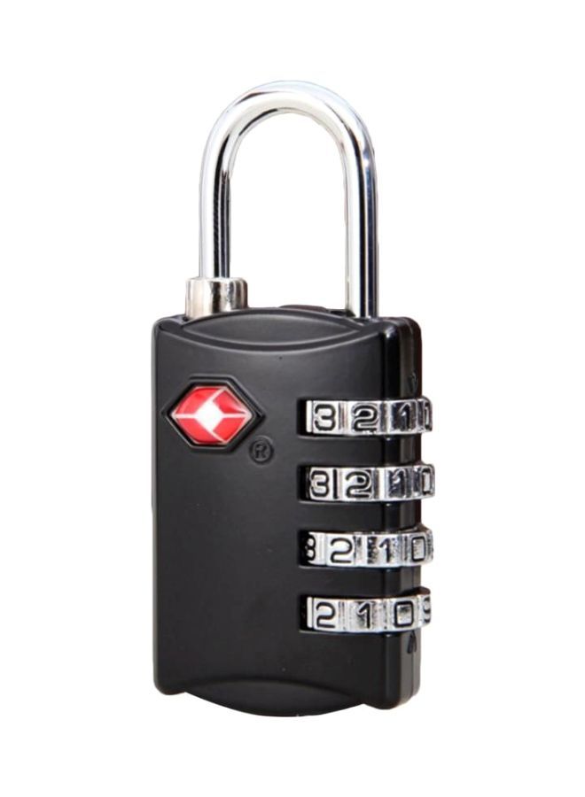 4-Digit Password Metal Luggage Lock Black/Silver/Red