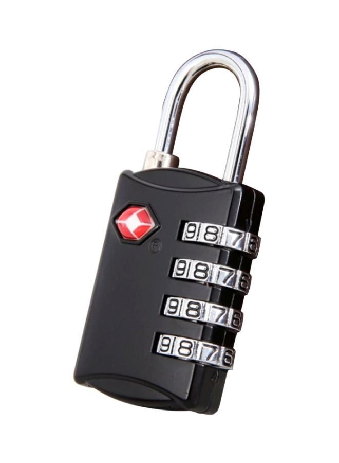 4-Digit Password Metal Luggage Lock Black/Silver/Red