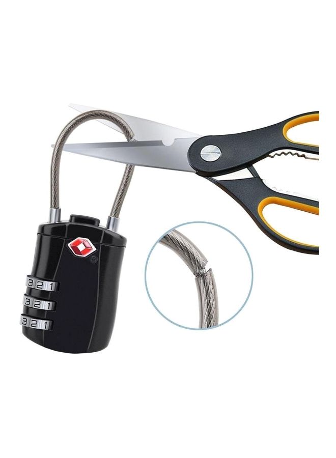 3-Digit Password Security Luggage Lock Black/Silver