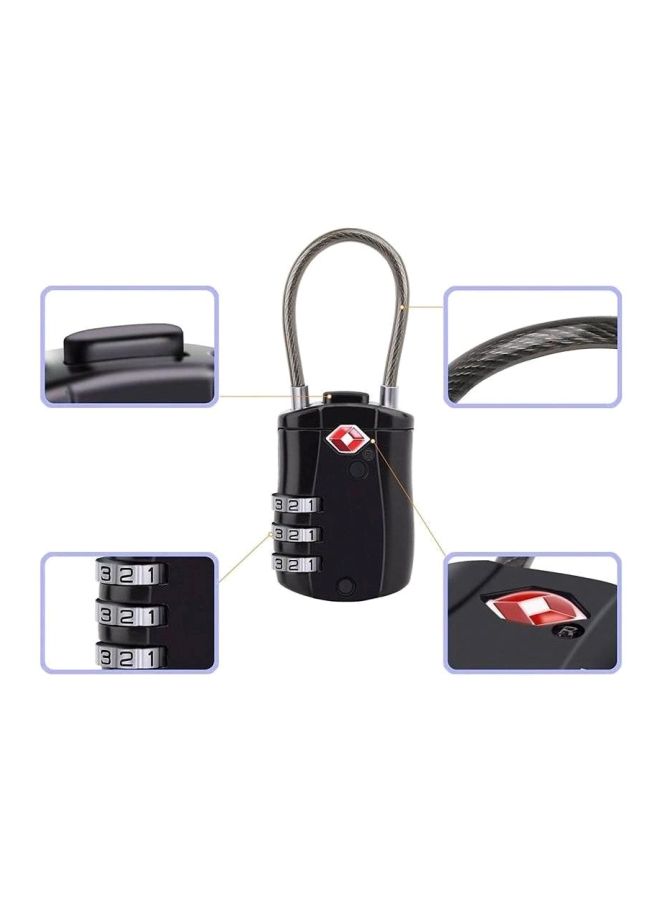 3-Digit Password Security Luggage Lock Black/Silver