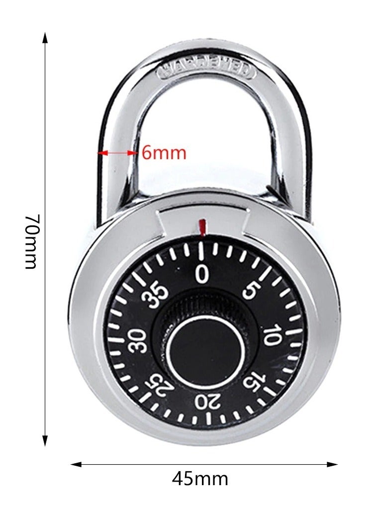 Rotating Password Lock for Home Luggage Drawer Round Dial Number Bike Alloy Combination Lock for Travel and Cabinet