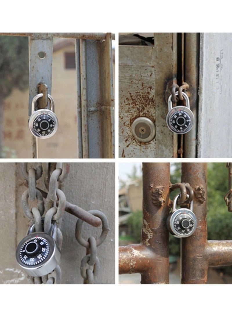 Rotating Password Lock for Home Luggage Drawer Round Dial Number Bike Alloy Combination Lock for Travel and Cabinet