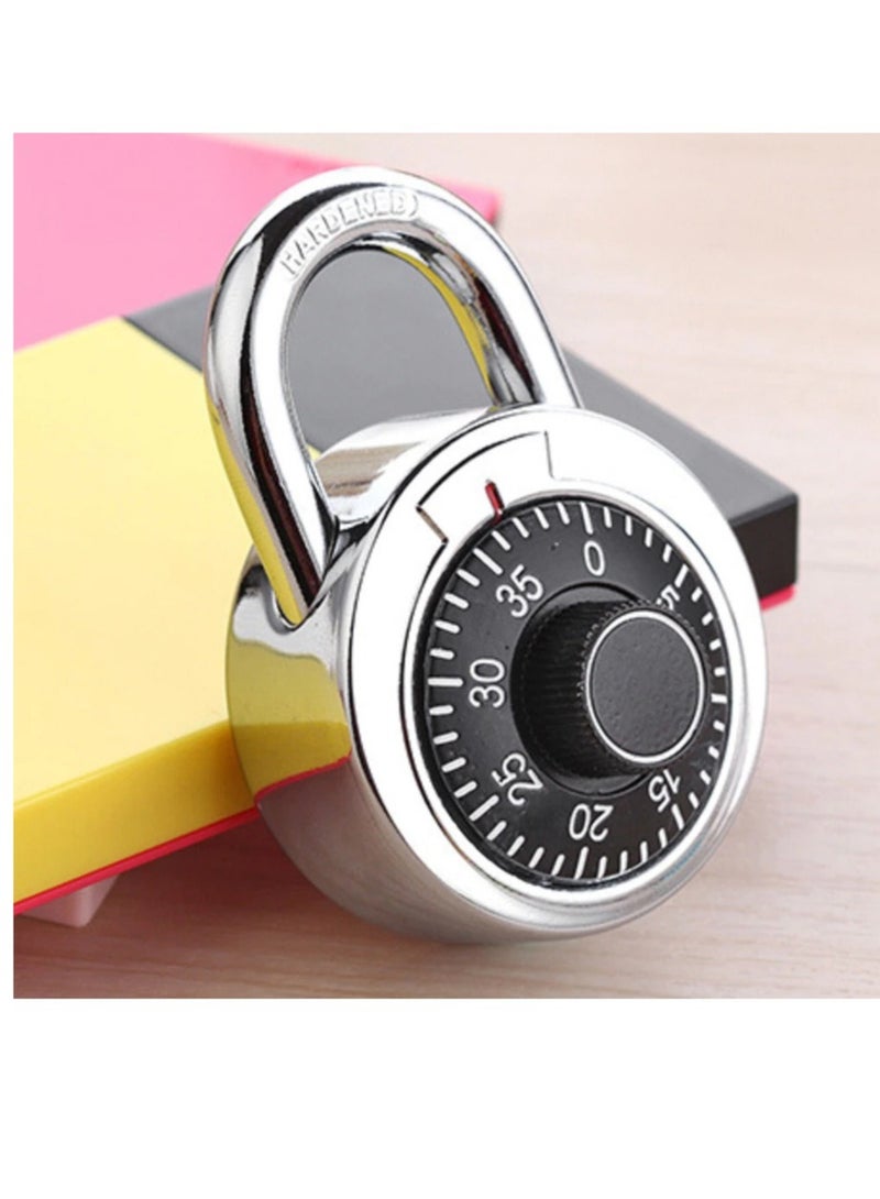 Rotating Password Lock for Home Luggage Drawer Round Dial Number Bike Alloy Combination Lock for Travel and Cabinet