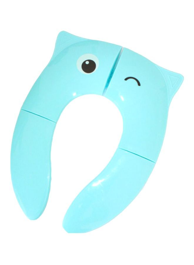 Owl Cartoon Foldable Children's Toilet Seat Blue 26 x 36 5centimeter