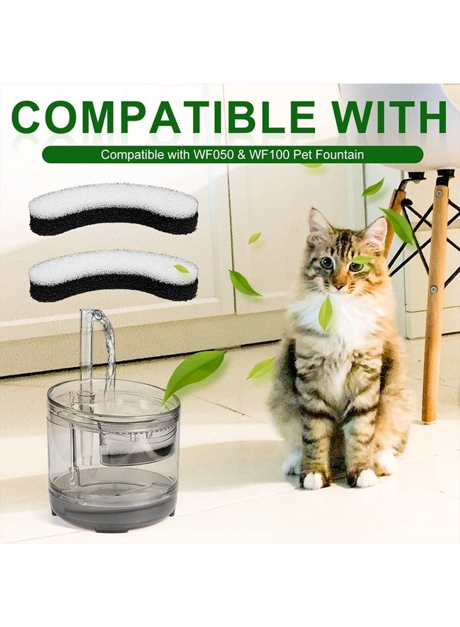12pcs Cat Water Fountain Filters for NPET WF050 & WF100, Arc-Shaped Foam Sponge for Dog Water Dispenser Clear Pet Water Fountain Filter with Triple Filtration System Replacement Accessories
