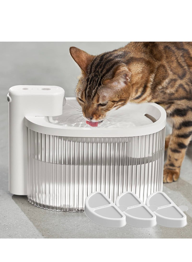 Cat Water Fountain Wireless Battery Operated 95oz/2.8L Pet Fountain, Automatic Cat Water Fountain Dog Water Dispenser with 3PCS Filters for Cats, Dogs, Multiple Pets (White)