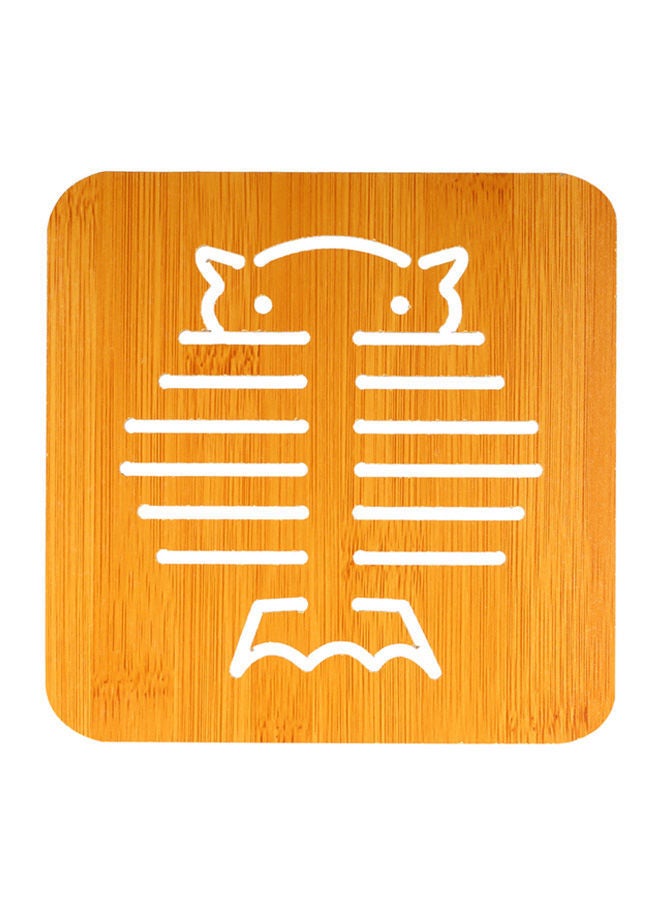 Heat Insulation Trivet Hot Pot Holder Mat Bamboo ecru 14.50X0.50X14.50centimeter