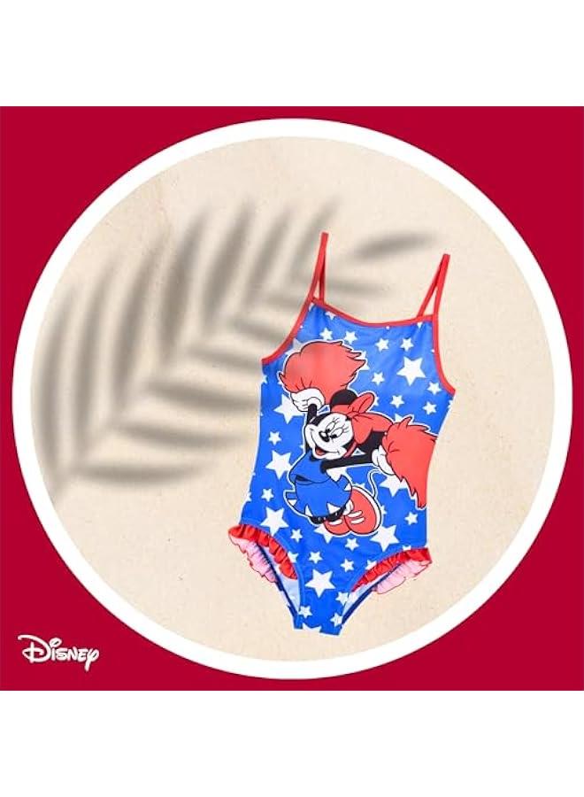 Minnie Mouse Girls Swimming Costume Star Design One Piece Swimsuit Kids Swimming Costume Sizes 3 to 8 Years