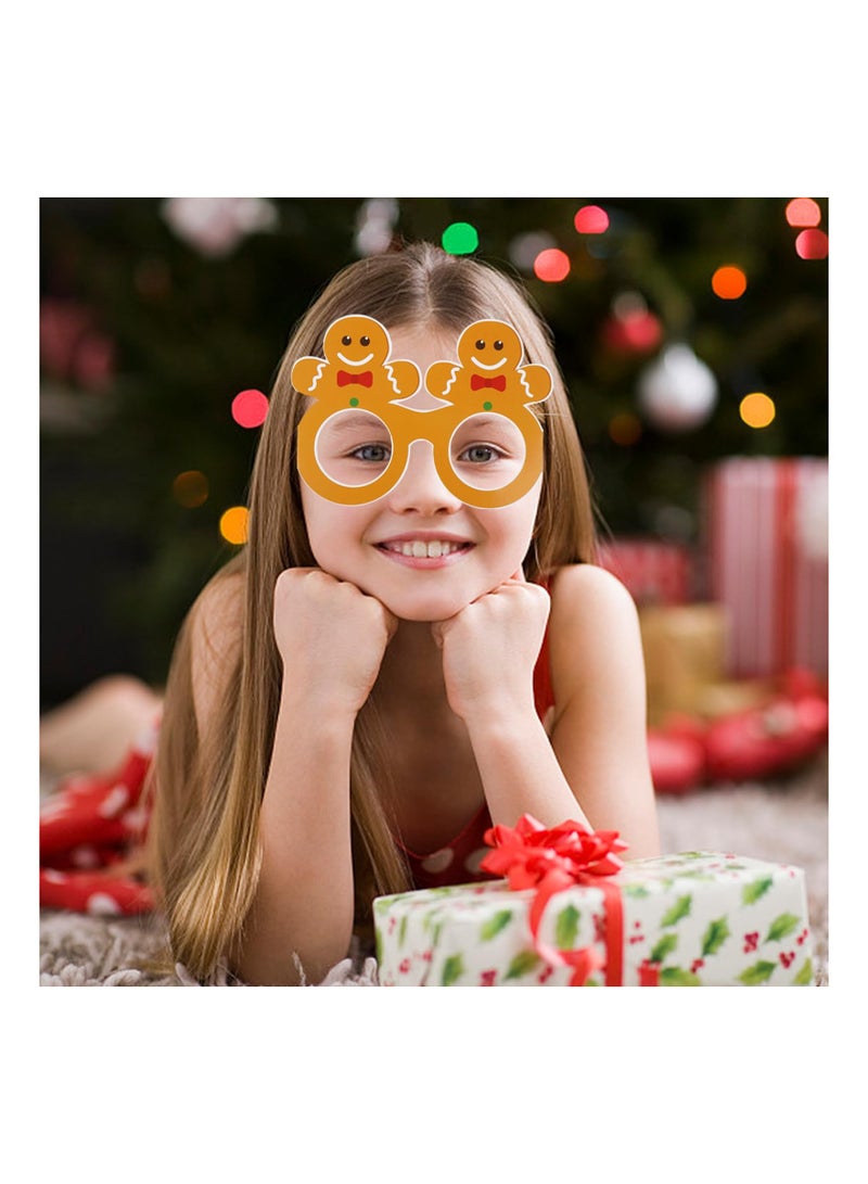 Christmas Paper Eyeglasses, 16 Pcs Christmas Party Favors Eyeglasses for Kids, Christmas Costume Eyewear Decoration Accessory Supplies Antlers Reindeer Santa Snowman Eyeglasses