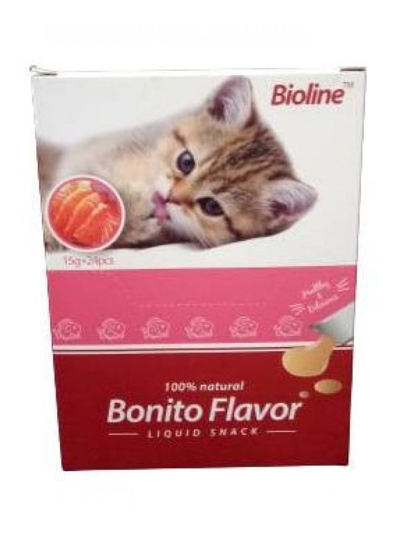 Bioline Cat Treats, Flavor - Bonito - 1 Box in-15g x 24pcs