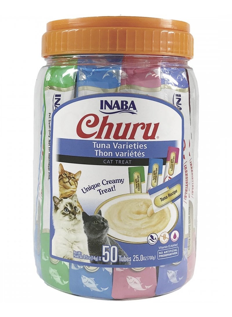 Inaba, Churu Cat Tuna Varieties, 14g x 50 Tubes in 1 Box