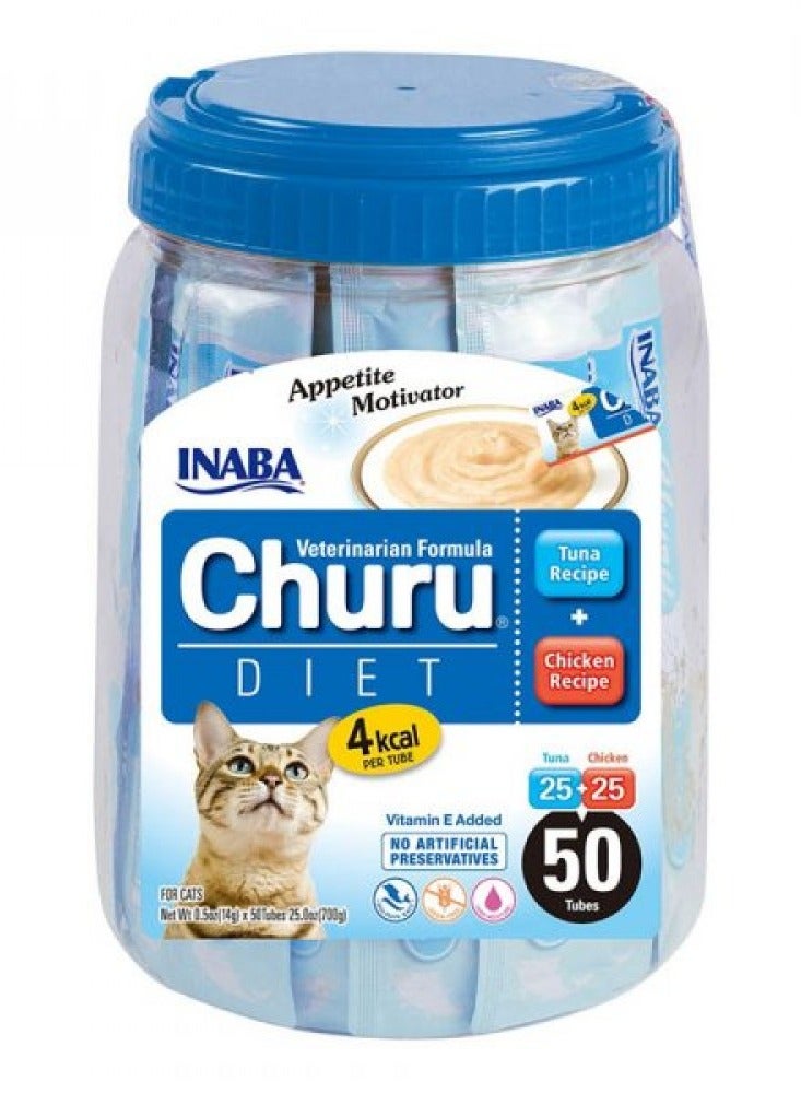 Churu Diet Cat Treats Tuna Recipe & Chicken Recipe 50 Tubes