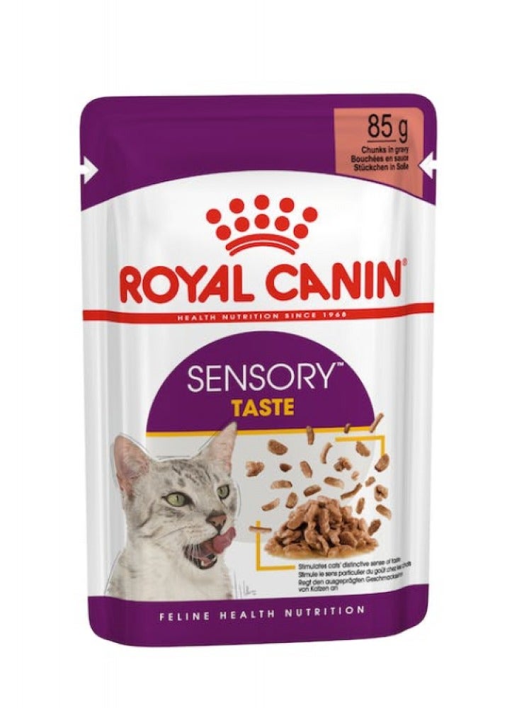 Royal Canin, Feline Health Nutrition, Sensory Taste Gravy Wet Food For Cat, Pouches 12Pcs x 85G in Box