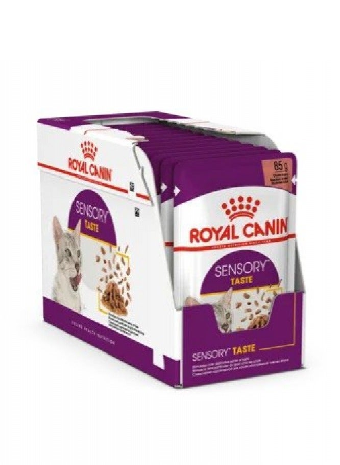 Royal Canin, Feline Health Nutrition, Sensory Taste Gravy Wet Food For Cat, Pouches 12Pcs x 85G in Box