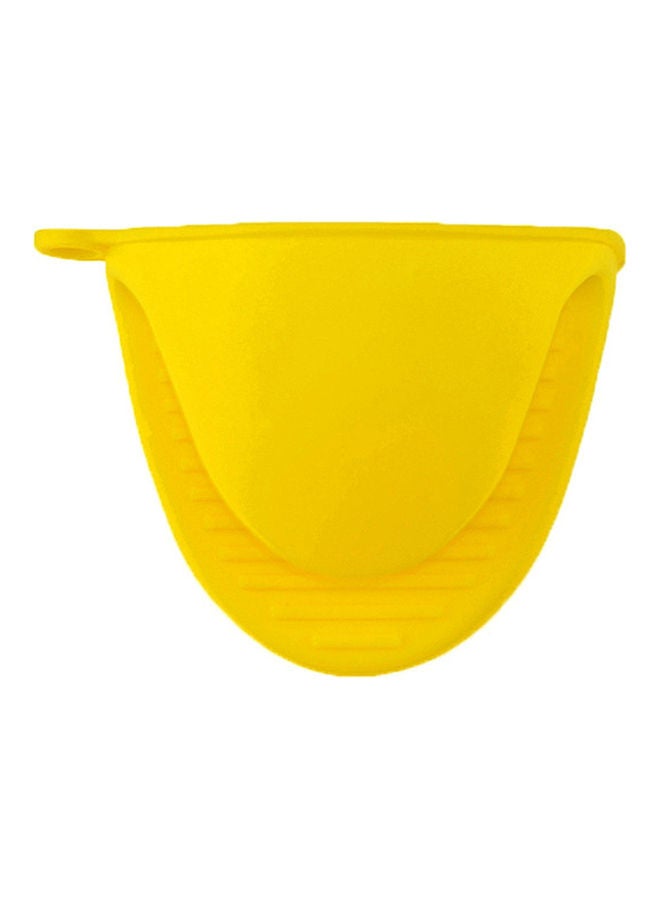 A Pair Of Thick Oven Pinch Mitts Yellow 15x10x5cm