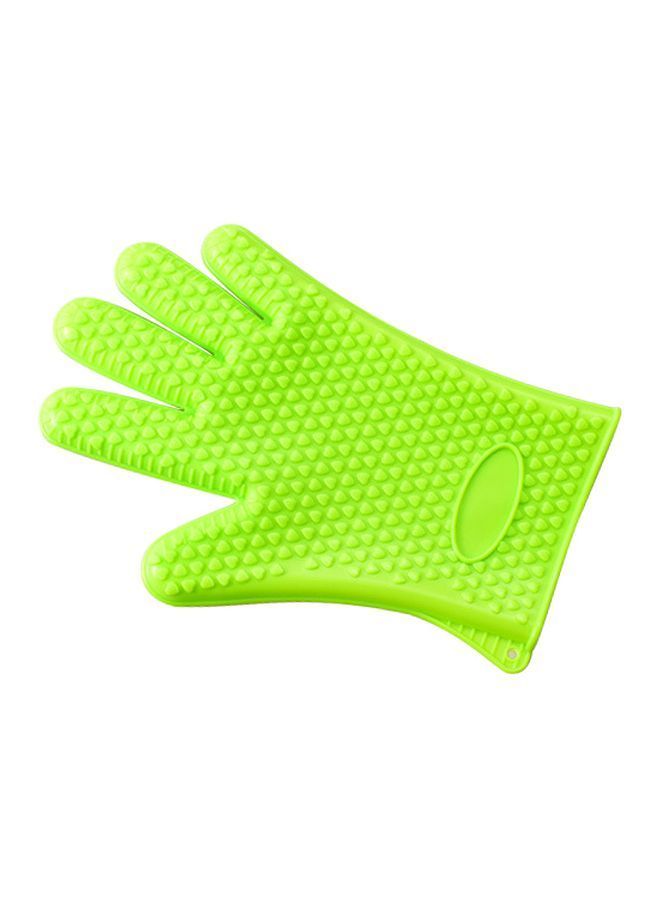 Temperature Resistant Silicone Gloves Bright Green 27centimeter