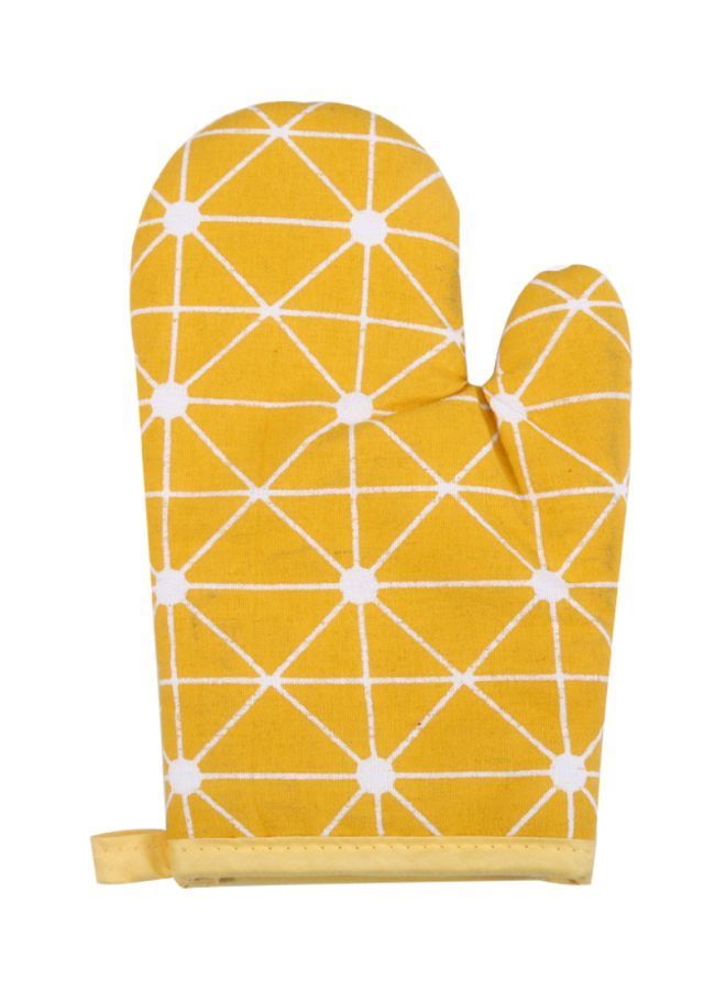 Heat Resistant Cooking Glove Yellow/White 24.5x16cm