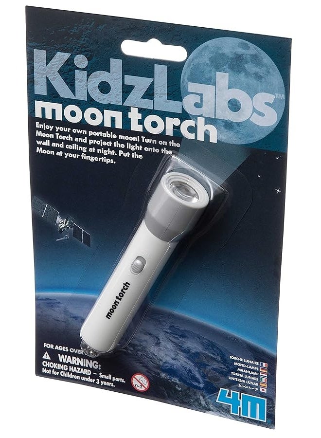 4M KidzLabs Moon Torch Projector Astronomy Science STEM Toys Educational Gift for Kids & Teens, Girls & Boys