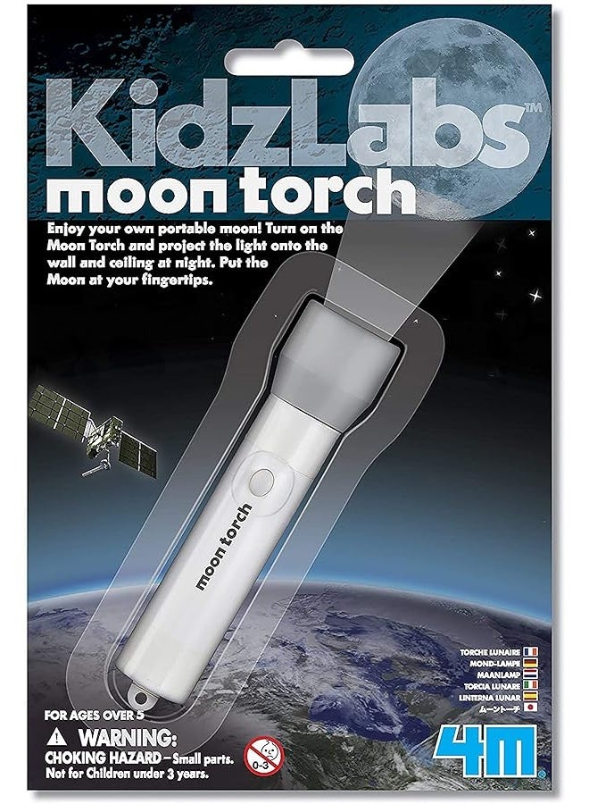 4M KidzLabs Moon Torch Projector Astronomy Science STEM Toys Educational Gift for Kids & Teens, Girls & Boys