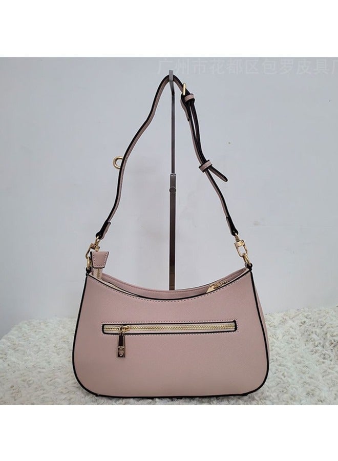 Women's Zipper Shoulder Bag PU Handbag Pink 29cm * 18cm * 6cm