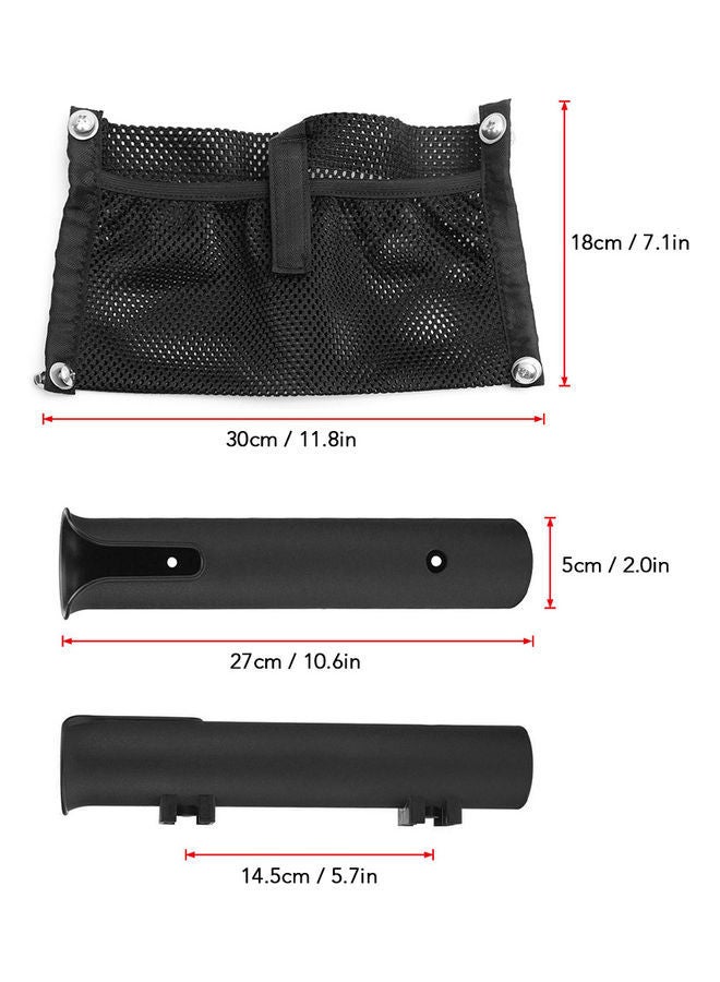 Fishing Rod Holder With Mesh Storage Pouch