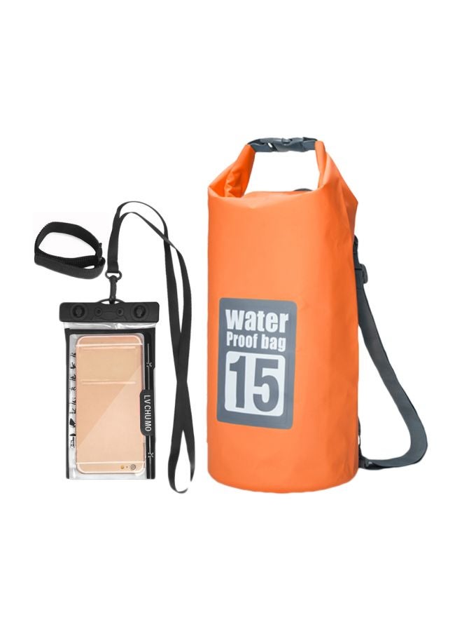 Waterproof Dry Backpack With Phone Case And Armband 15Liters