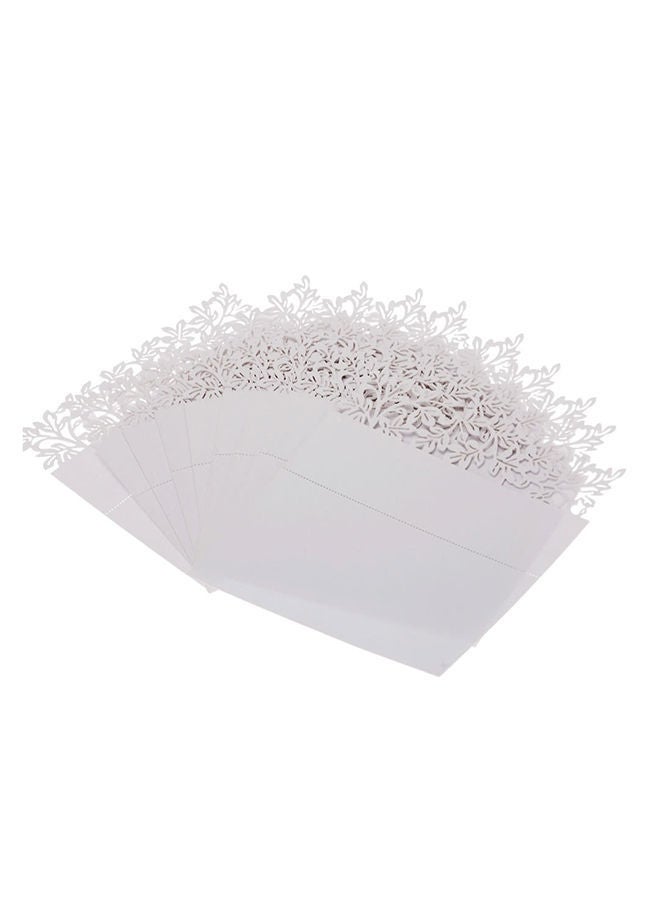 10-Piece Craved Flower Design Invitation Cards 12.5 x 9.5 0.5centimeter