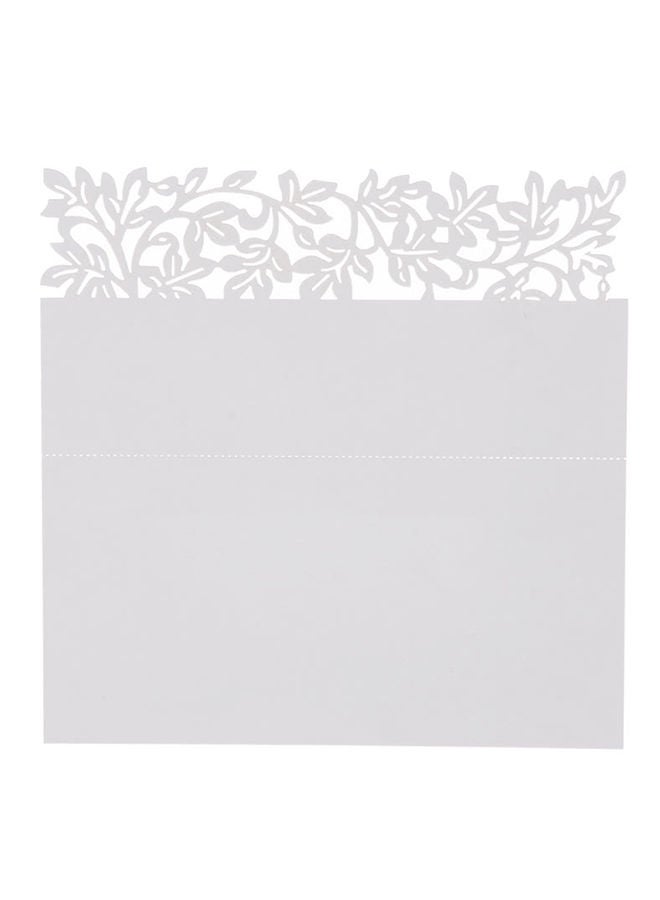 10-Piece Craved Flower Design Invitation Cards 12.5 x 9.5 0.5centimeter