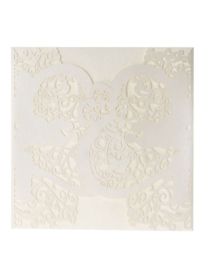 20-Piece Craved Heart Design Invitation Cards 15 x 2centimeter