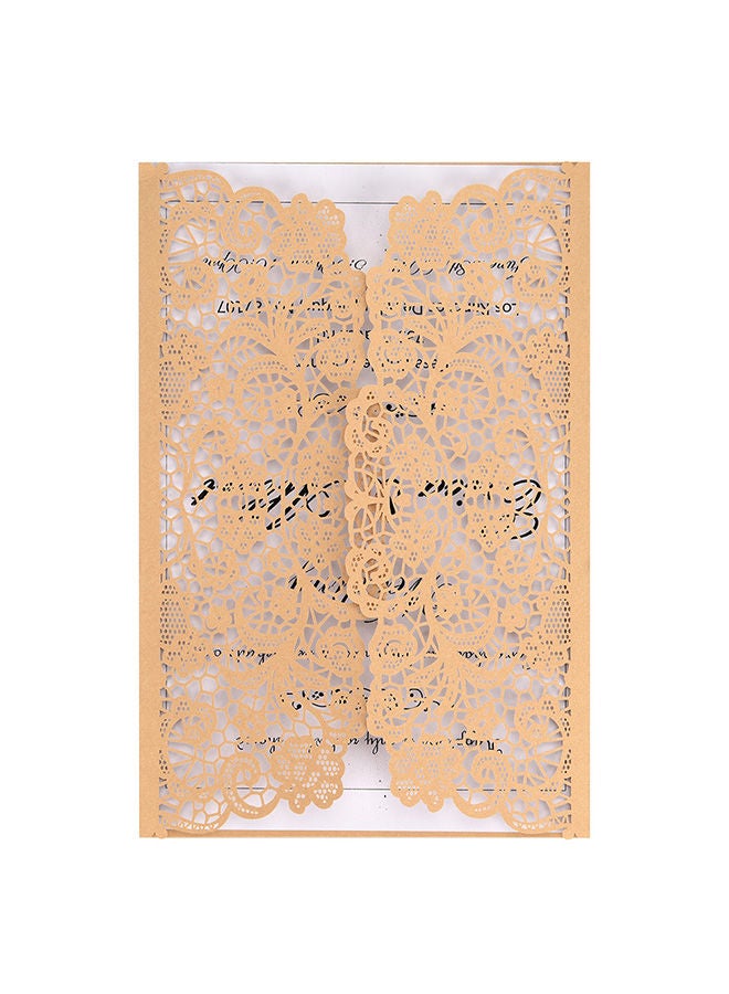 10-Piece Floral Pattern Wedding Cards 220centimeter