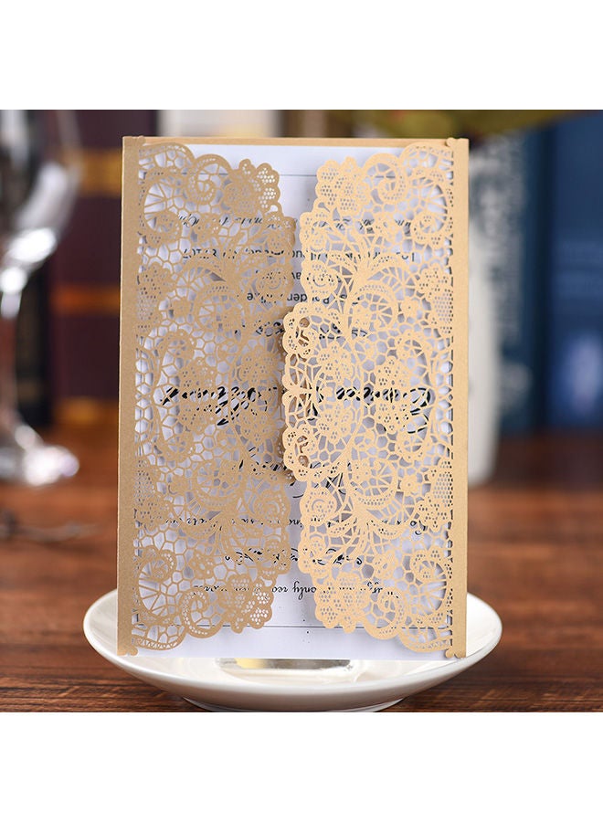 10-Piece Floral Pattern Wedding Cards 220centimeter