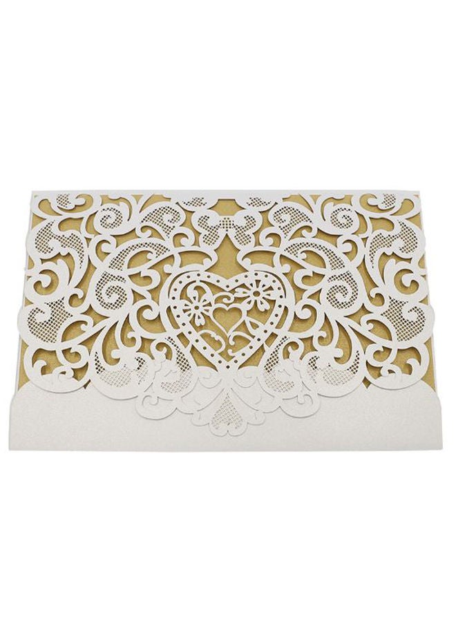 20-Piece Love Pattern Invitation Card Holder Set With Inner Sheet 12 x 18centimeter