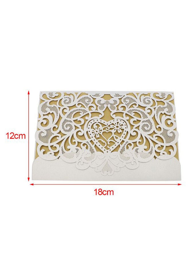 20-Piece Love Pattern Invitation Card Holder Set With Inner Sheet 12 x 18centimeter