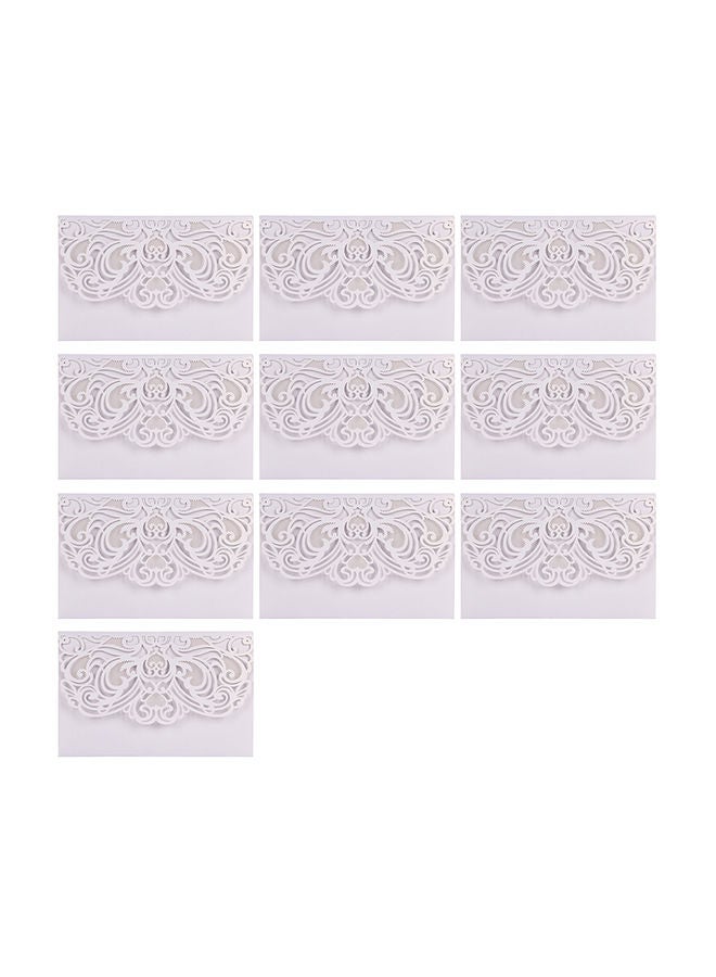 10-Piece Pearl Paper Floral Invitation Card