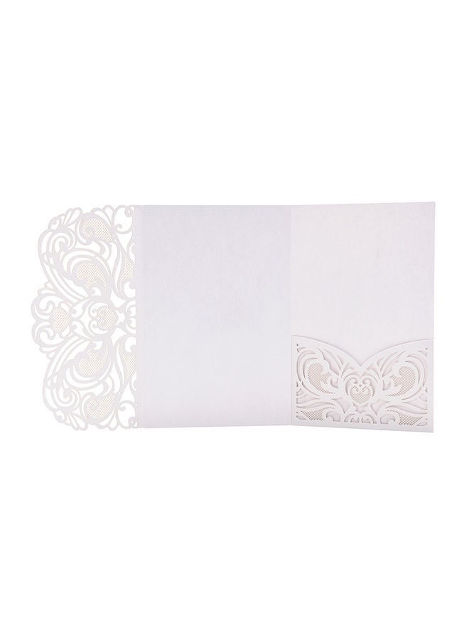 10-Piece Pearl Paper Floral Invitation Card