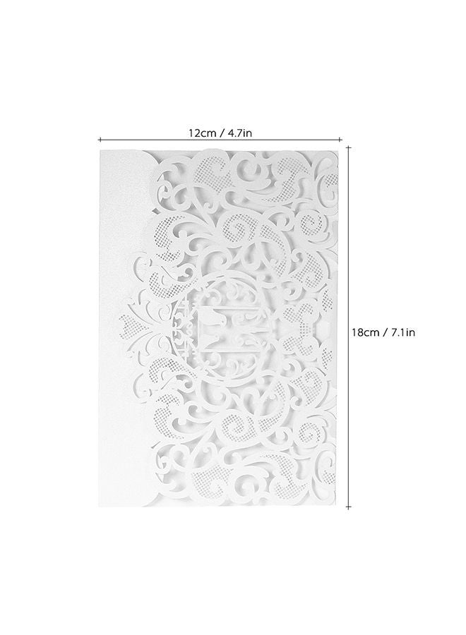 20-Piece Floral Pattern Decorative Invitation Card Cover D1378 18x12centimeter