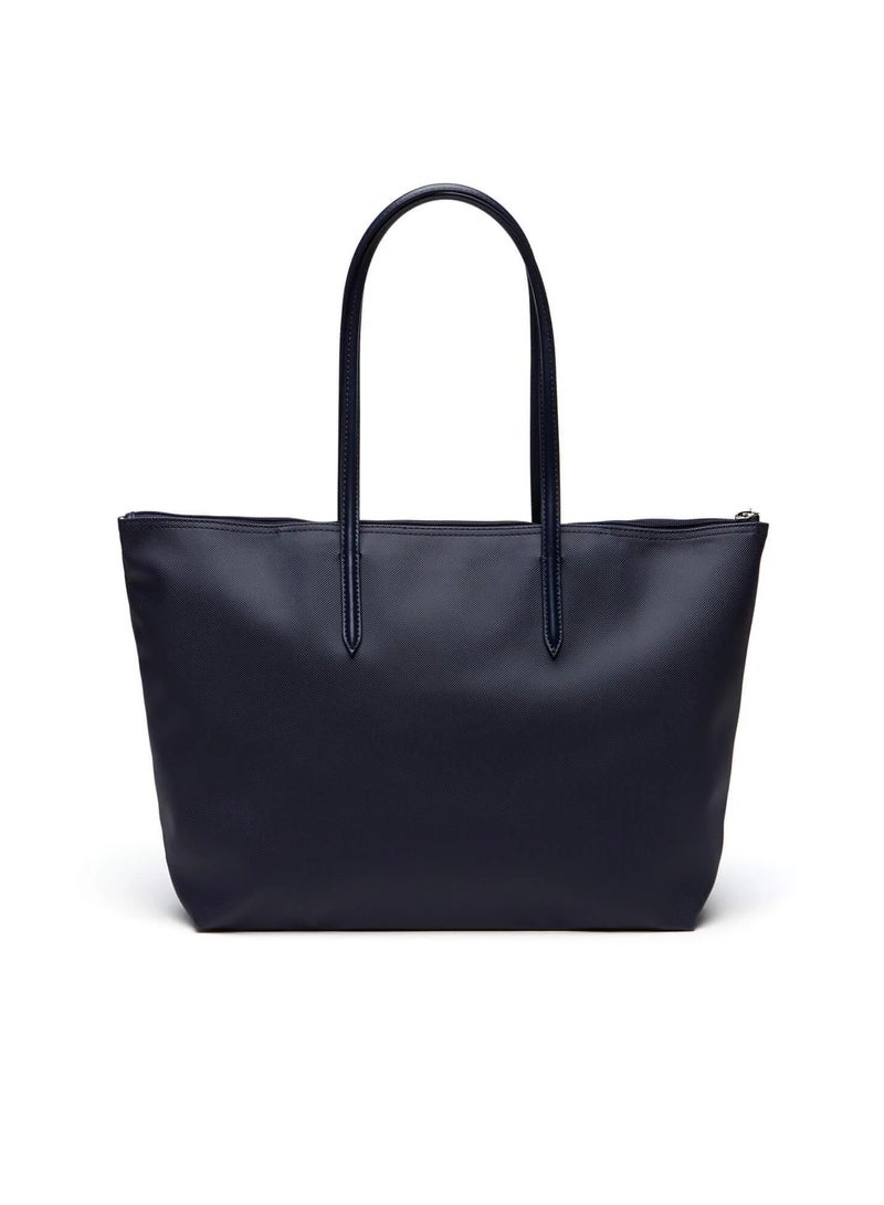 Women's L12.12 Concept Fashion Versatile Large Capacity Zipper Handbag Tote Bag Shoulder Bag Large Navy Blue