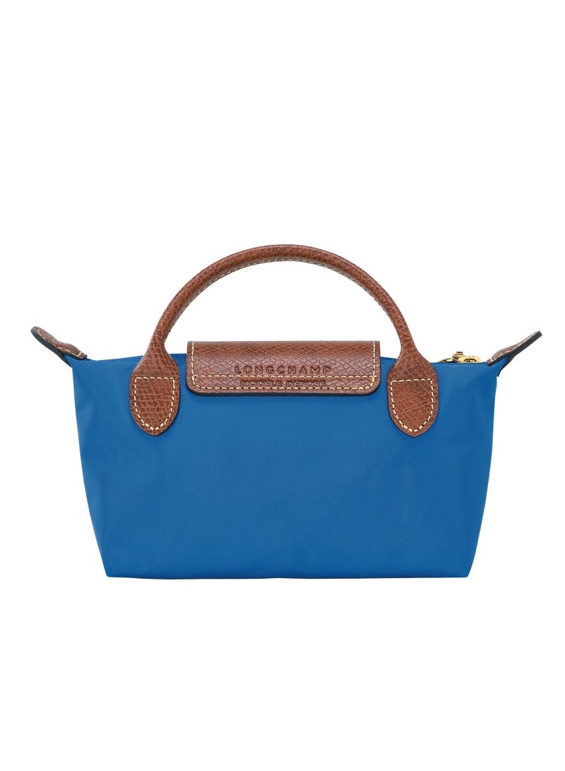 Women's mini makeup bag, handbag, blue classic shoulder bag