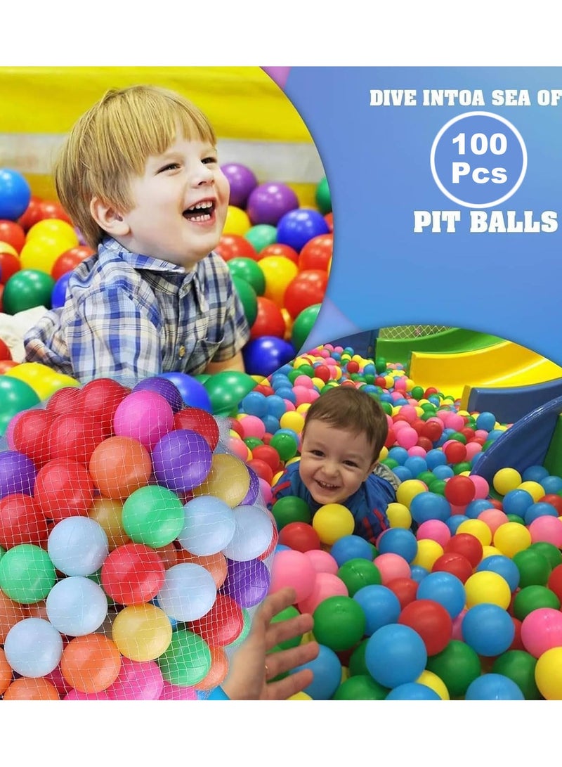 Colorful Ocean Balls,2.75 inch/7 cm Soft Balls for Ball Pit,Crush Proof Pit Balls BPA Free for Kids Toddler Play Toys Party Decoration, 100Pcs