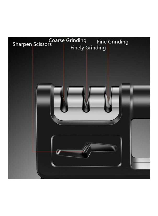 2-Piece Three-Stage Diamond Cutter Head Kitchen Sharpener Black/Silver