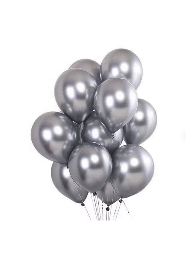 10 Silver Chrome Helium Balloons